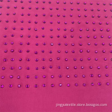 Poly and Sp Knitted Rhineston Fabric for Dress